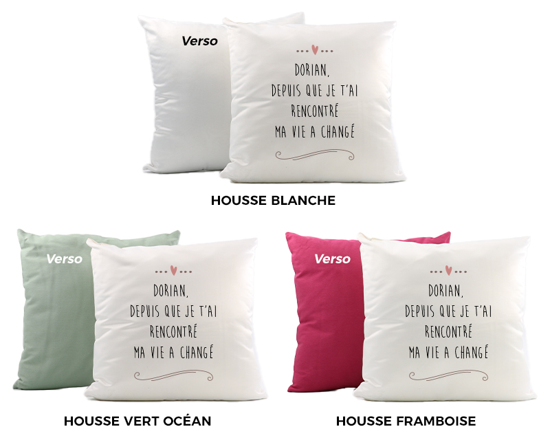 Coussin personnalisé - Message d'amour