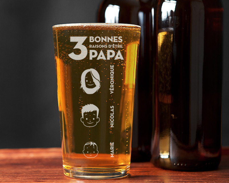 Verre à bière personnalisé papa - Family Circus