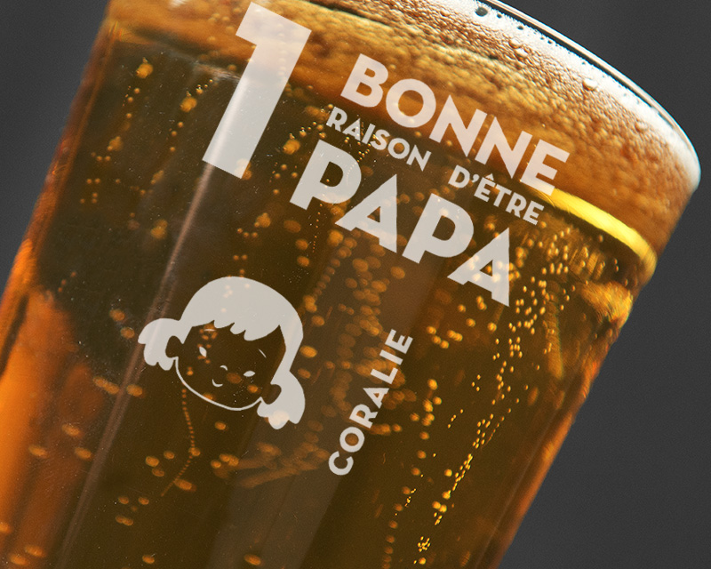 Verre à bière personnalisé papa - Family Circus