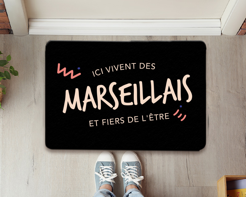 Paillasson personnalisé - Ici vivent des Marseillais