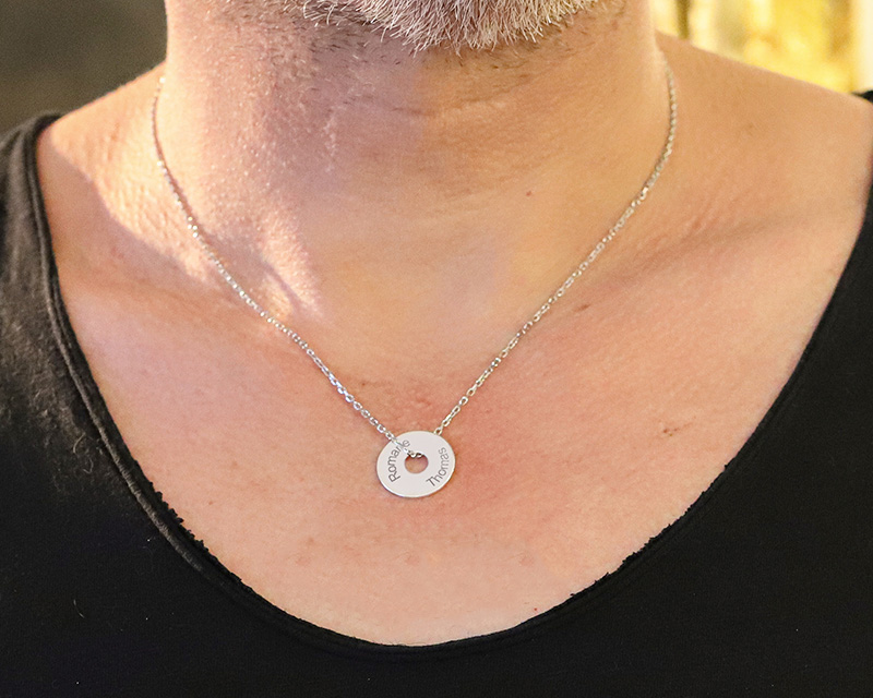 Collier homme personnalisé jeton sur chaîne