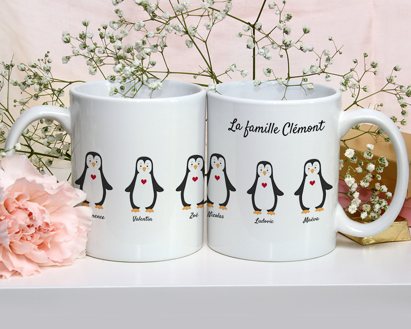 Mug personnalisé famille - Pingouins