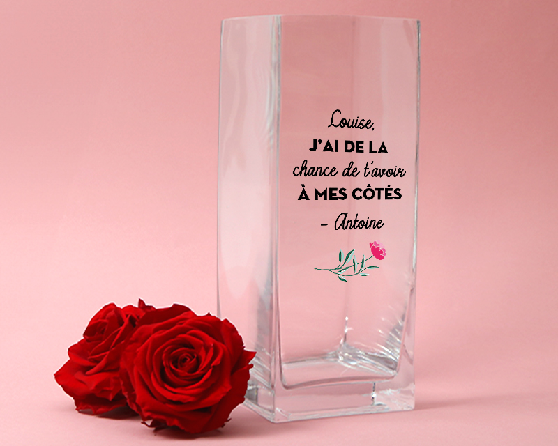 Vase personnalisé cubique - Message