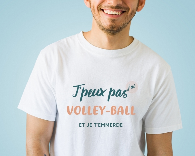 Tee shirt personnalisé homme - J'peux pas j'ai volley-ball