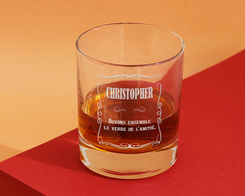 Verre à whisky personnalisé - Prénom et Message