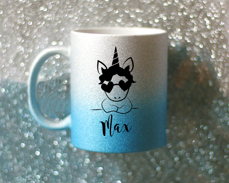 Mug personnalisé à paillettes - Licorne