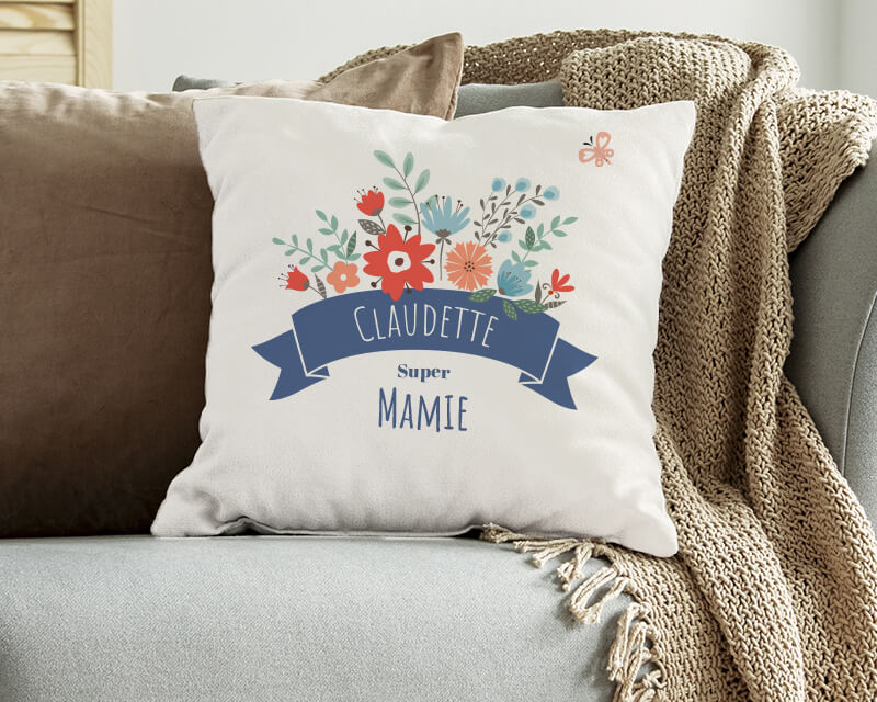 Coussin personnalisé - Mamie Fleurie