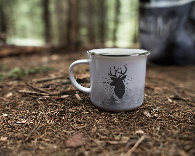 Mug émaillé personnalisé message - Cerf