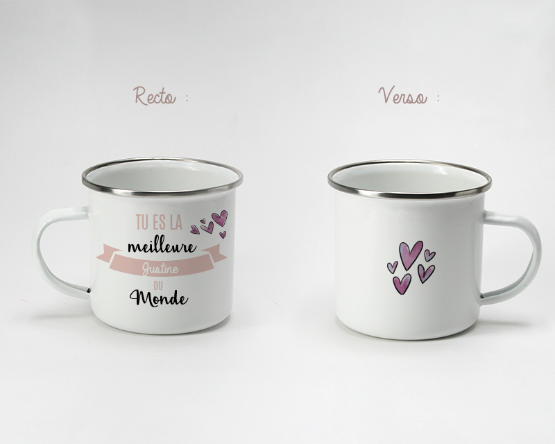 Mug émaillé personnalisé femme - Meilleure du monde