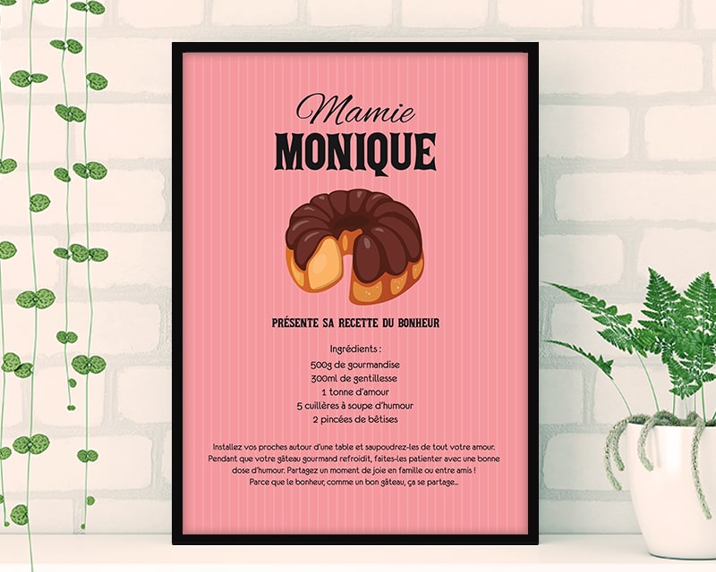 Affiche personnalisée prénom - Recette du bonheur