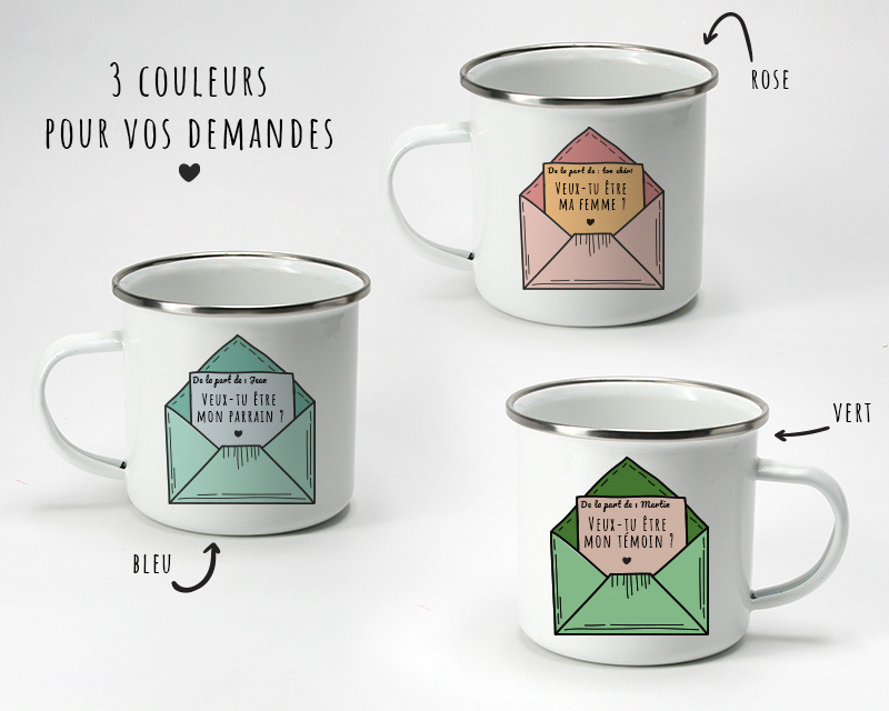 Mug émaillé personnalisé - Veux-tu être ... ?