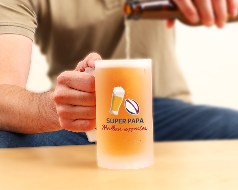 Chope de bière personnalisée - Apéro Rugby