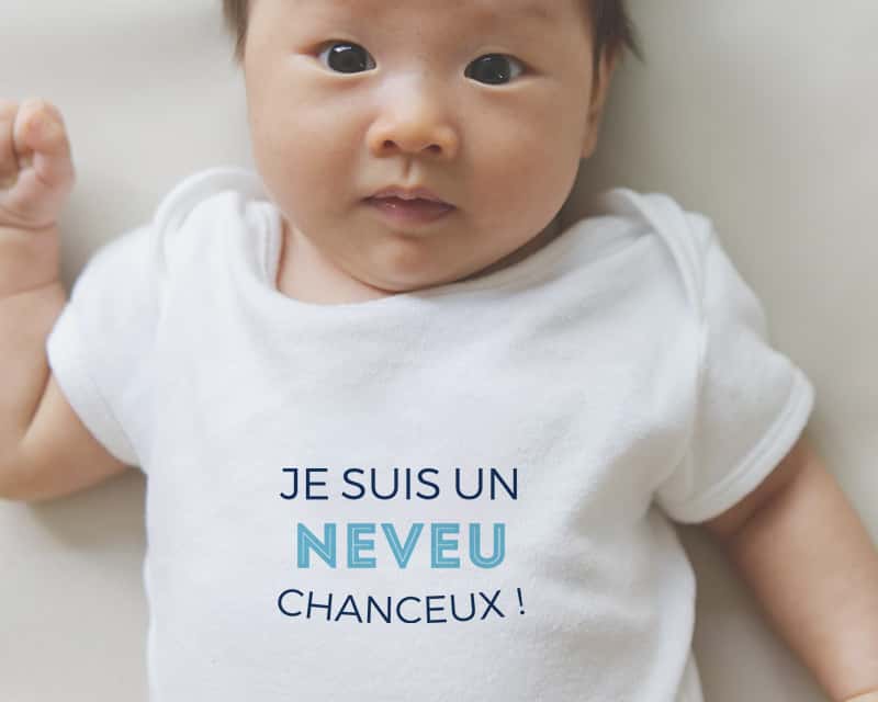 Body personnalisé pour bébé - Collection 'Je déchire' - Modèle Bleu