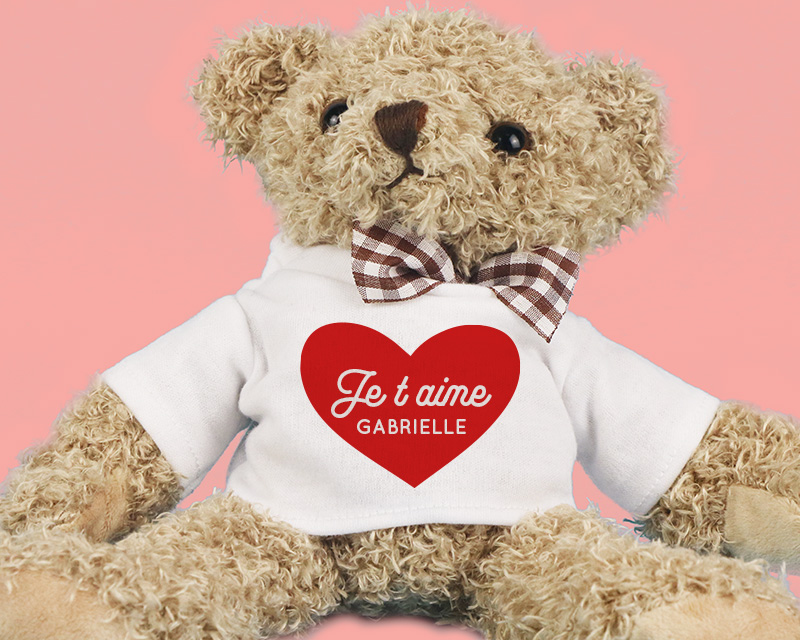 Ourson en peluche personnalisable - Je t'aime