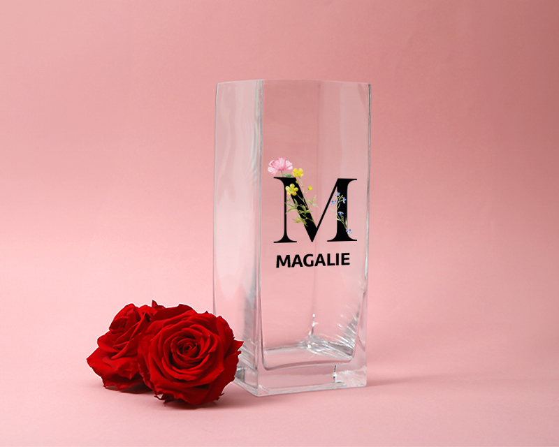 Vase personnalisé cubique - Monogramme