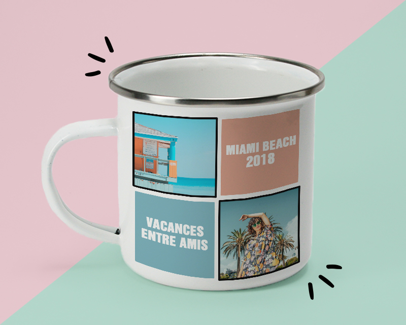 Mug émaillé personnalisé - Photos souvenirs