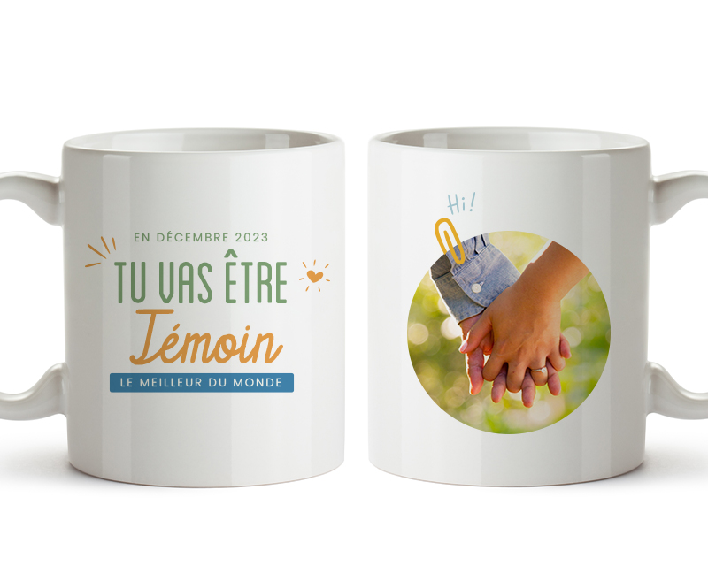 Mug personnalisé - Tu vas être témoin