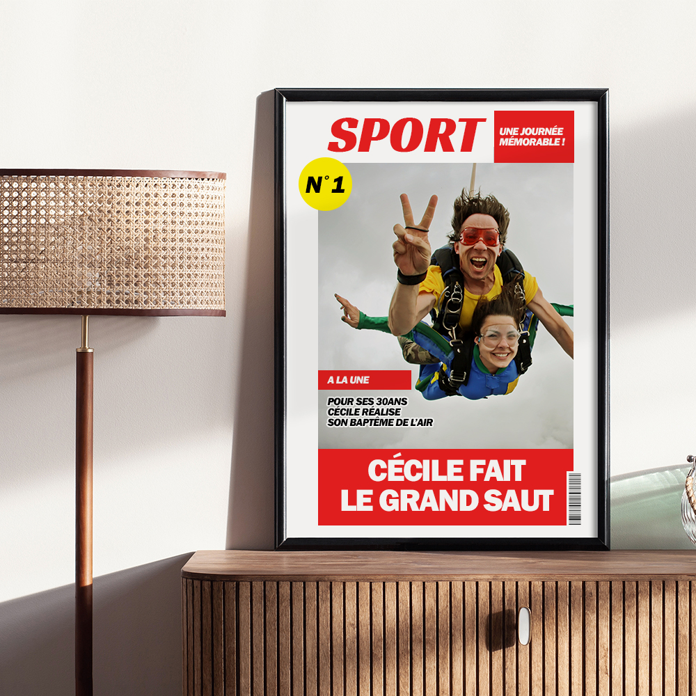 Poster photo personnalisé - Fausse Une de Journal Sport