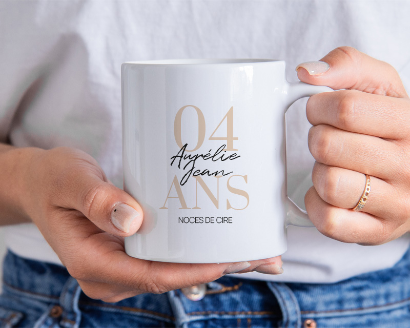 Mug personnalisé anniversaire de mariage - Noces de Cire