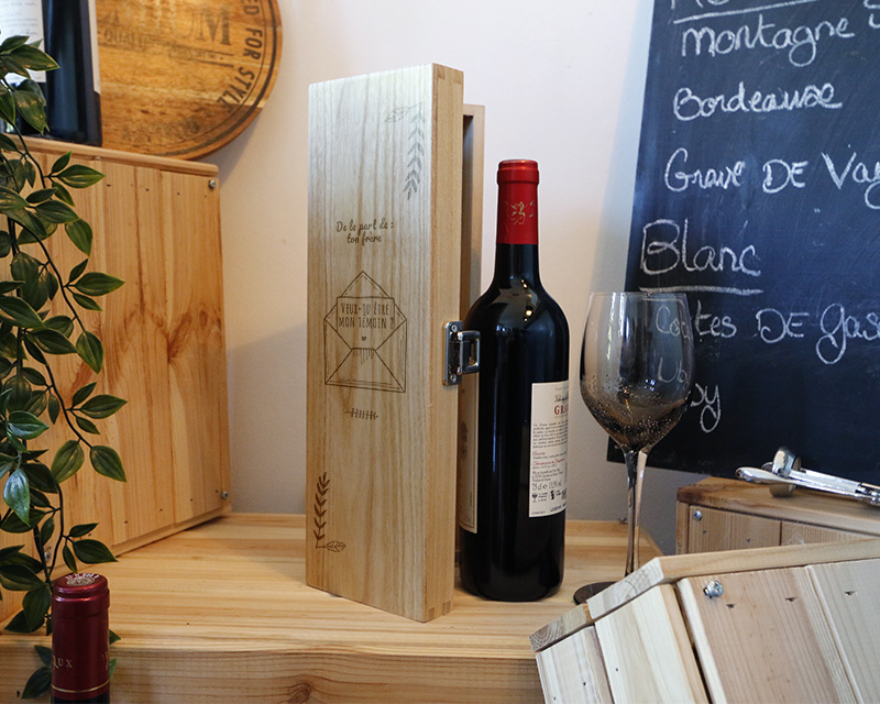 Caisse à vin personnalisée en bois - Veux-tu être ... ?