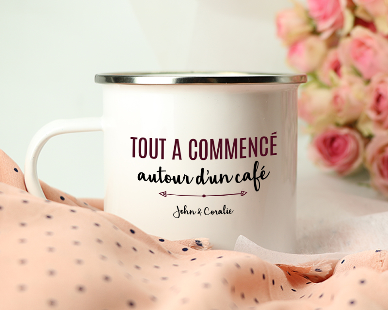 Mug émaillé Tout a commencé...