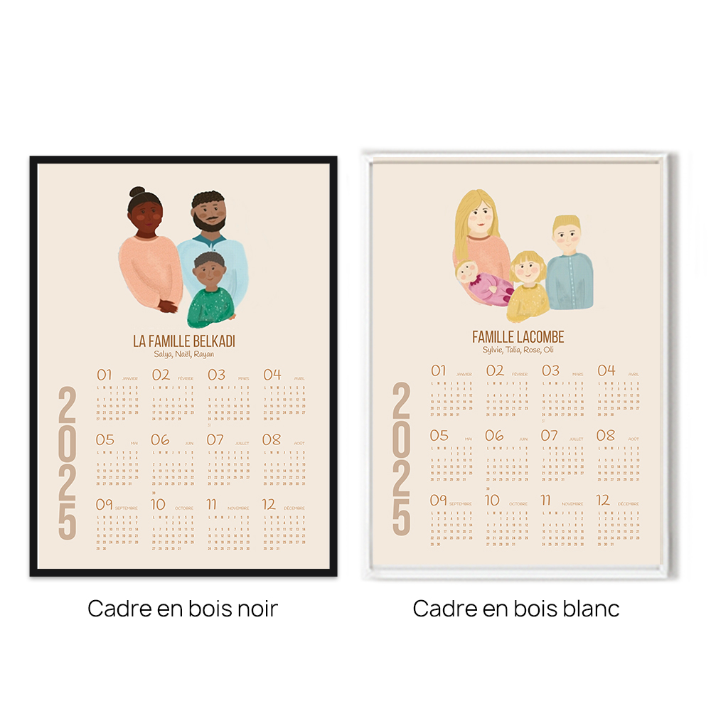 Calendrier personnalisé - Portrait de Famille