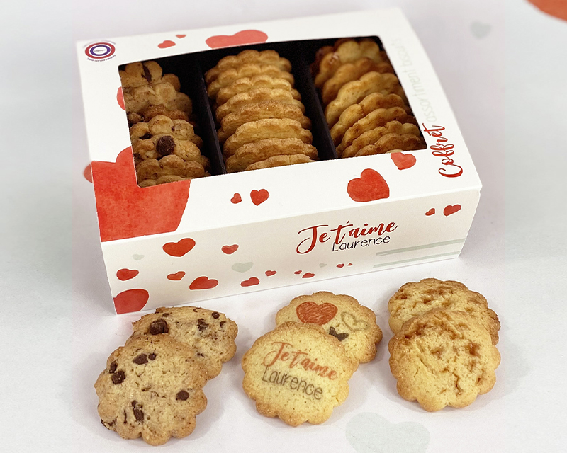 Coffret biscuits Personnalisable aux 3 saveurs - Amour