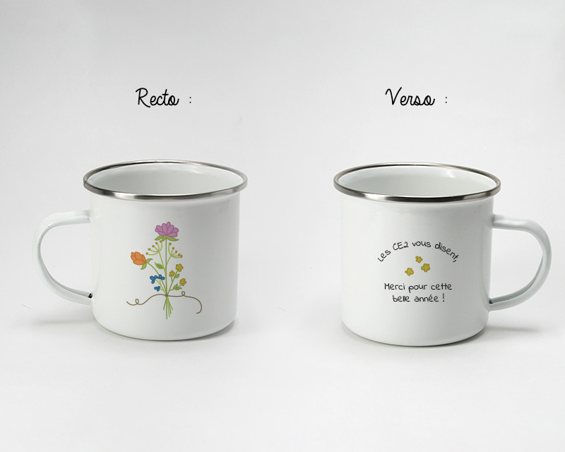 Mug émaillé personnalisé - Remerciements