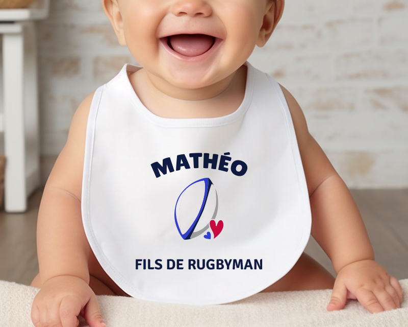 Bavoir bébé personnalisé - Rugby