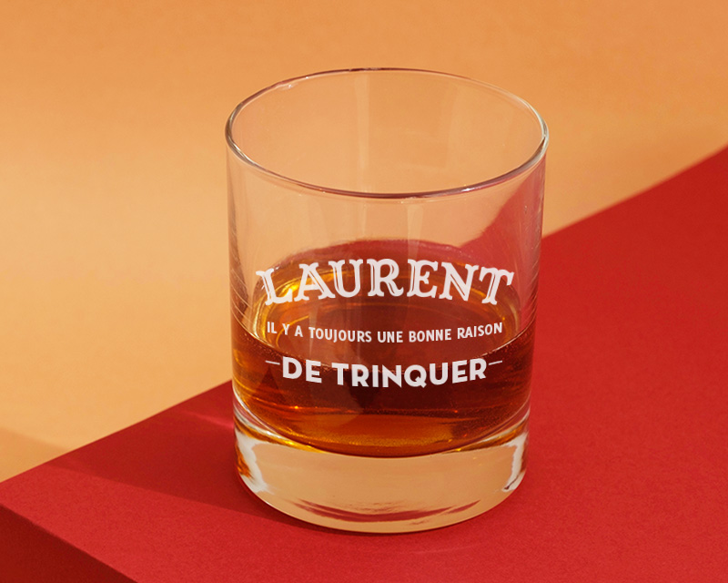 Verre à Whisky Personnalisable - Une Bonne Raison de Trinquer