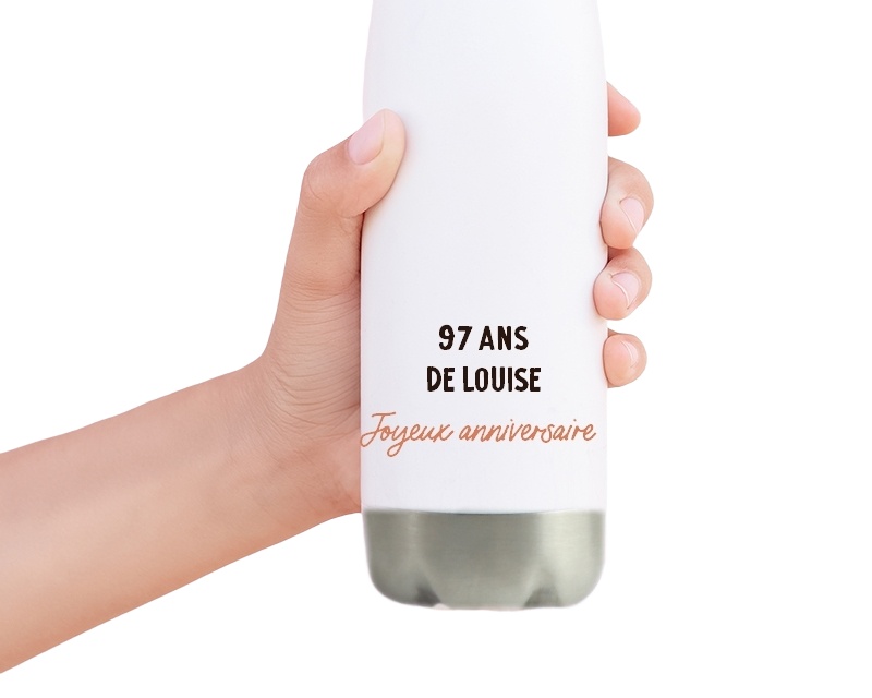 Gourde isotherme avec message femme 97 ans