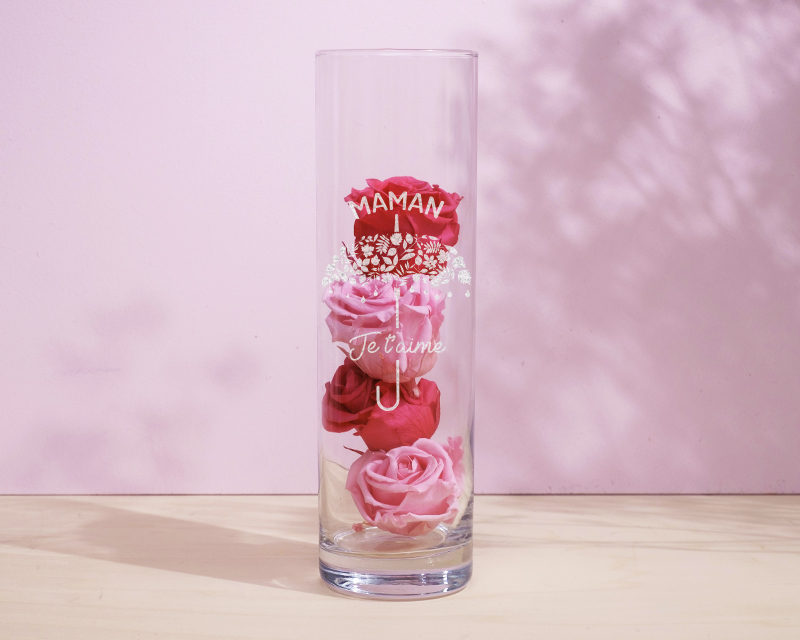 Vase Personnalisable Gravé - Je t'aime