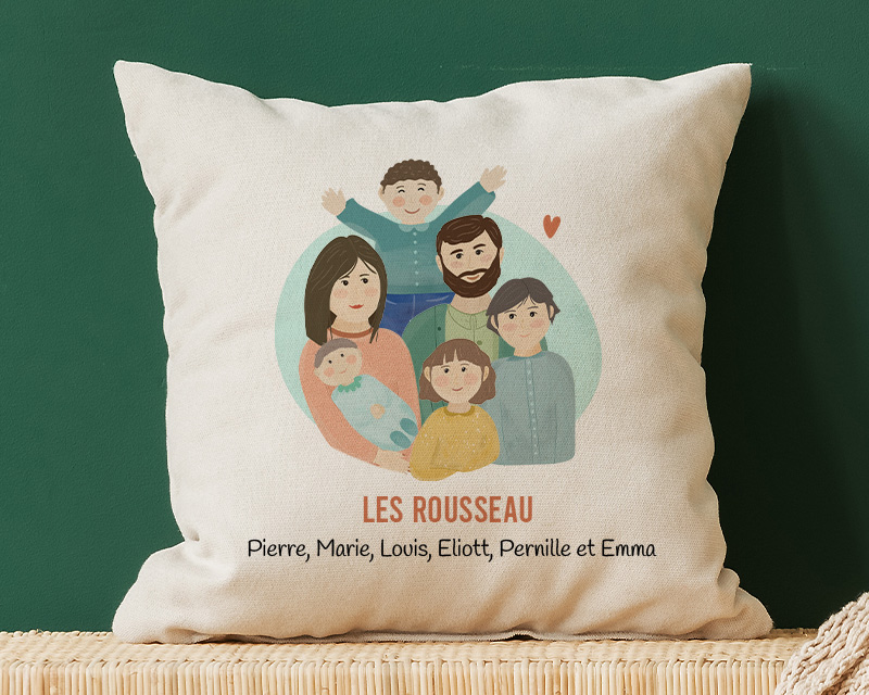 Coussin personnalisé - Portrait de famille