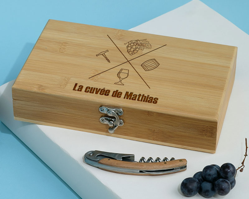 Coffret sommelier personnalisé - 5 accessoires - Message