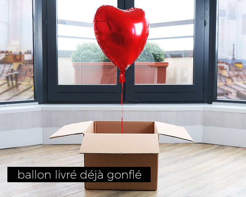 Bouteille de champagne rosé personnalisée couple - Avec ballon cœur hélium