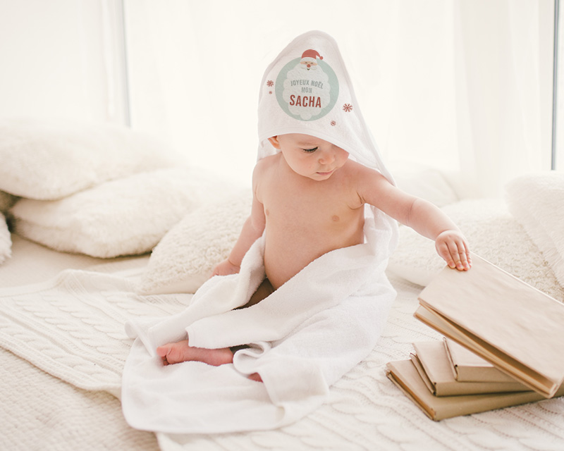 Cape de bain bébé personnalisable - Mon Premier Noël