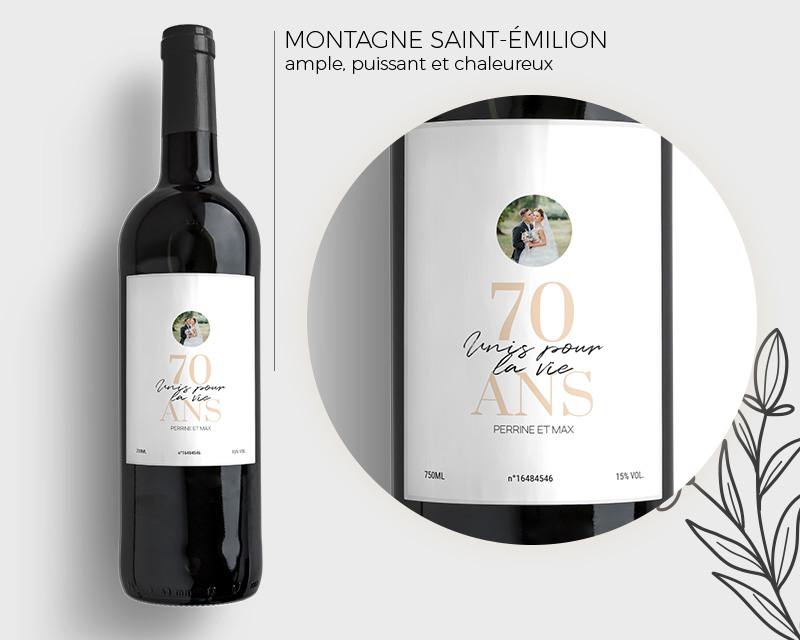 Bouteille de vin personnalisée - Anniversaire de mariage