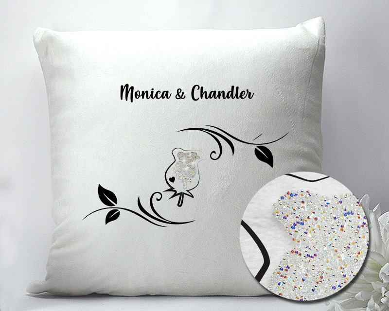 Coussin personnalisé - Rose Swarovski®