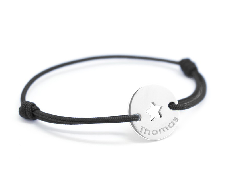 Bracelet Jeton Personnalisable - Etoile argent véritable