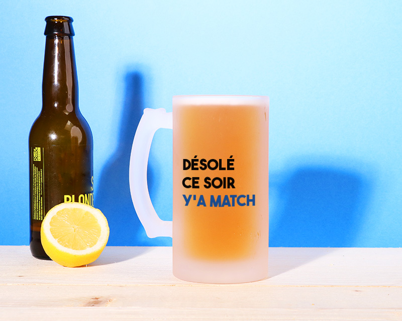 Chope de bière personnalisée - Message Football