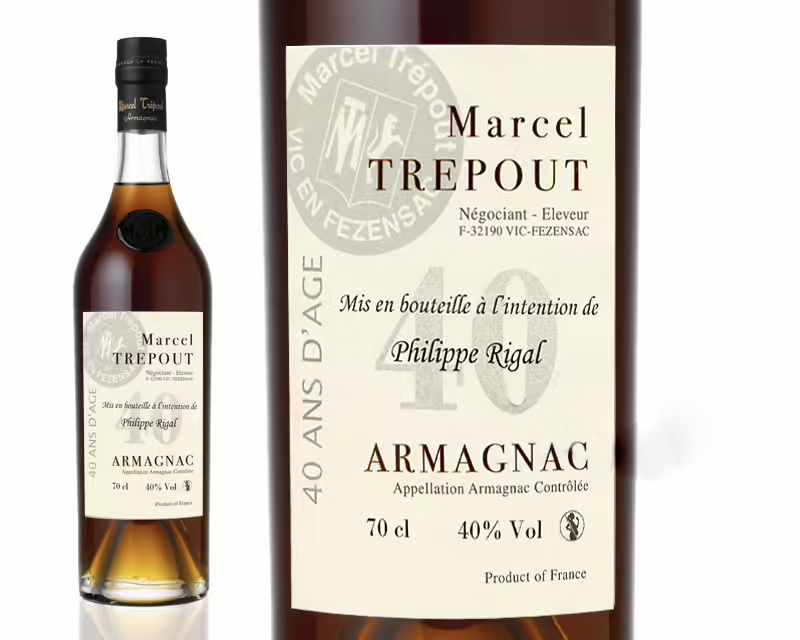 Bouteille d'Armagnac personnalisée 40 ans