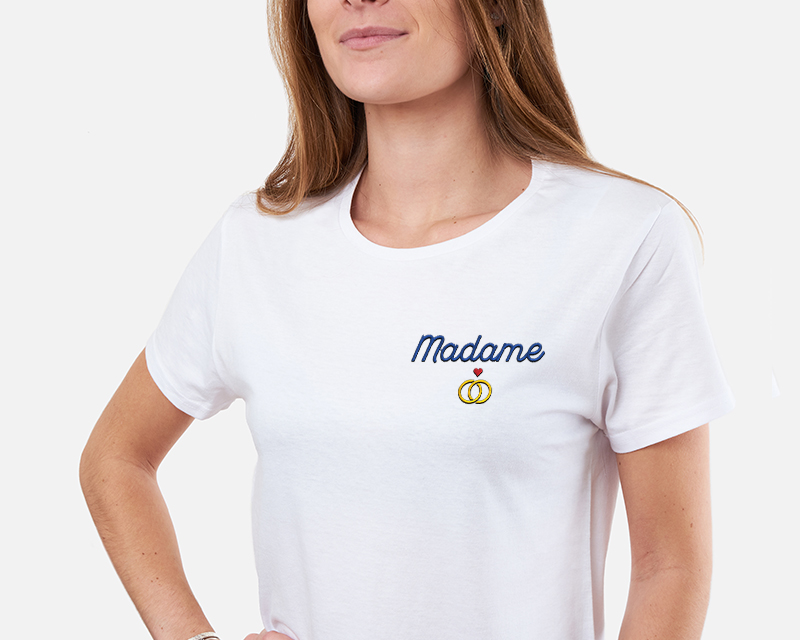 Tee shirt personnalisé femme - Brodé - Mariage