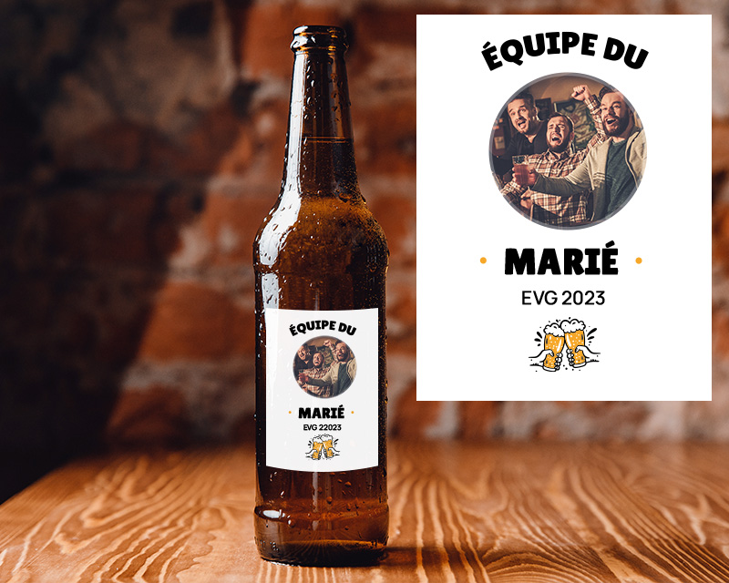 Bouteille de bière personnalisée photo - Enterrement de vie de garçon