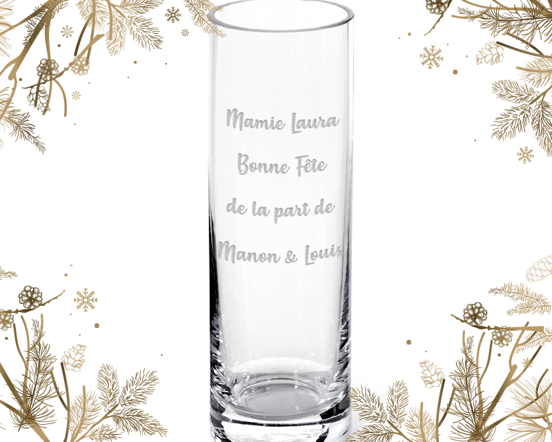 Vase personnalisé cylindrique - Texte