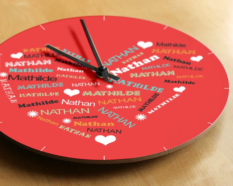 Horloge Coeur Famille