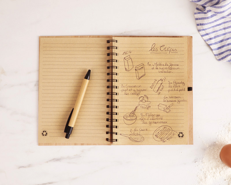 Cahier en bois - Recettes