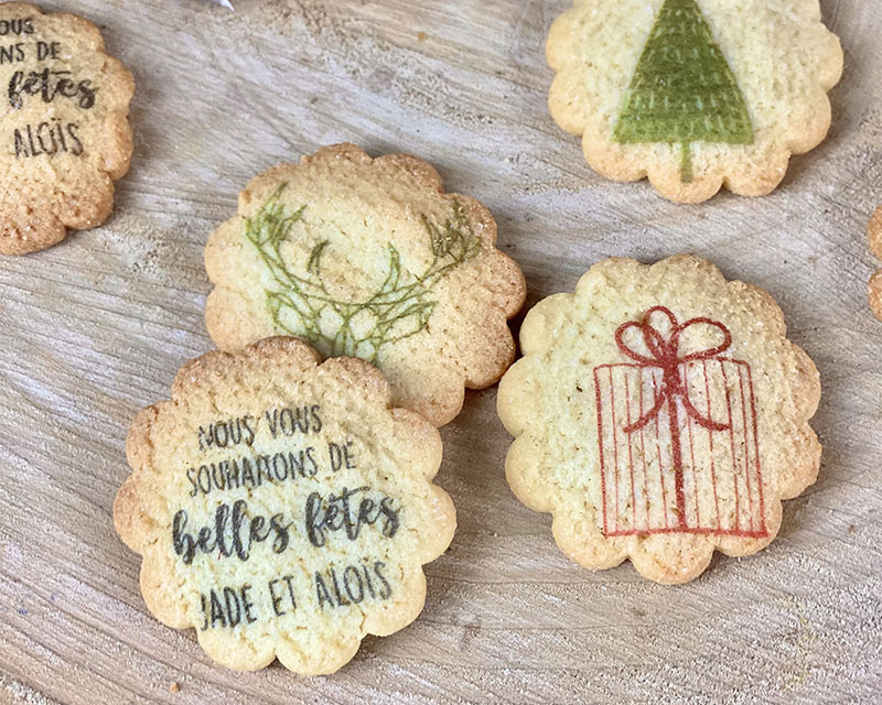 Coffret biscuits Personnalisable - Aux 3 saveurs - Noël