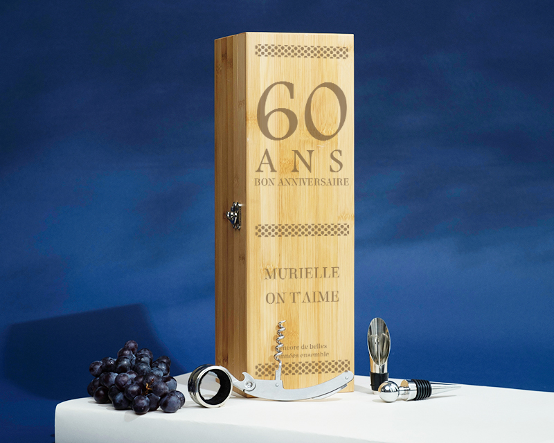 Coffret sommelier personnalisé anniversaire - 4 accessoires - Âge