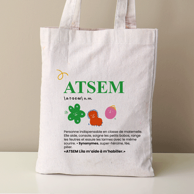 Tote bag personnalisé - Définition ATSEM/AESH