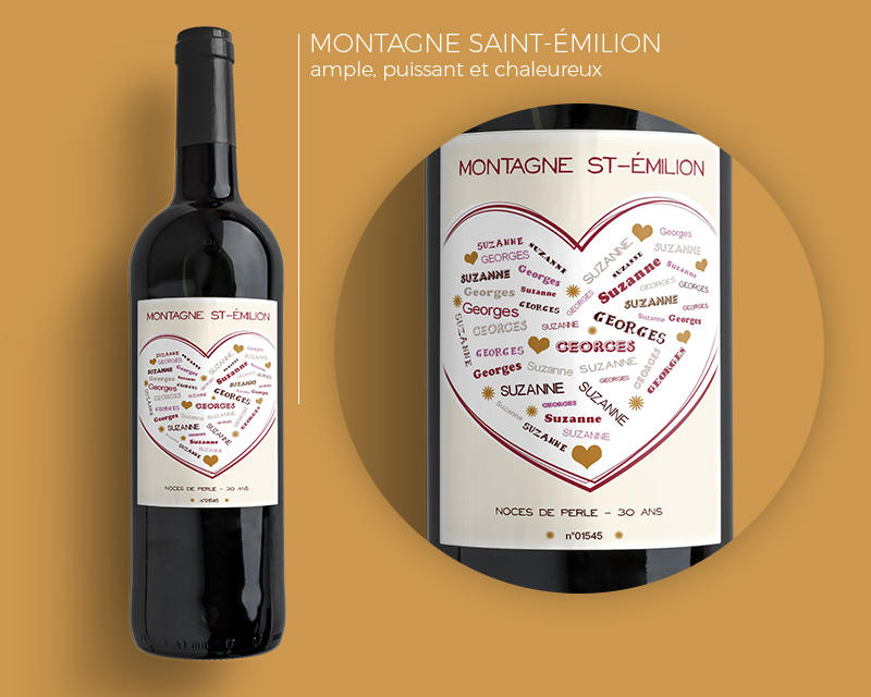 Bouteilles de vin de Bordeaux Coeur Famille